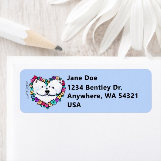 Bloeiend hart westjes etiket (Insitu)