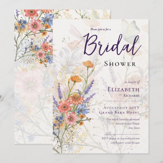 Bloeiend Heerlijk Romantisch Bloemen Vrijgezellenf Kaart (Voorkant / Achterkant)