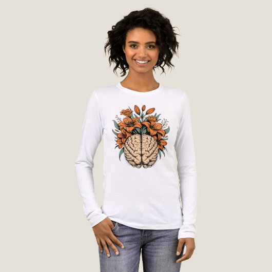 Bloeiend Hersendesign Tri-Blend Shirt (Voorkant)