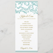 Bloeiend huwelijksprogramma - Licht Turquoise & Go Programmakaart (Voorkant)
