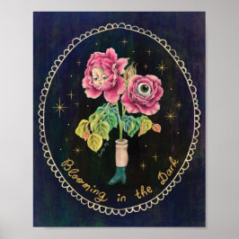 Bloeiend in het donker poster