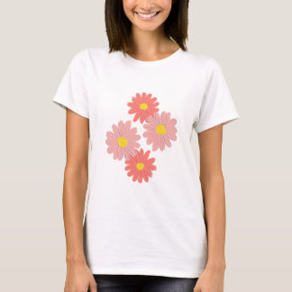 Bloeiend in roze en bruin t-shirt