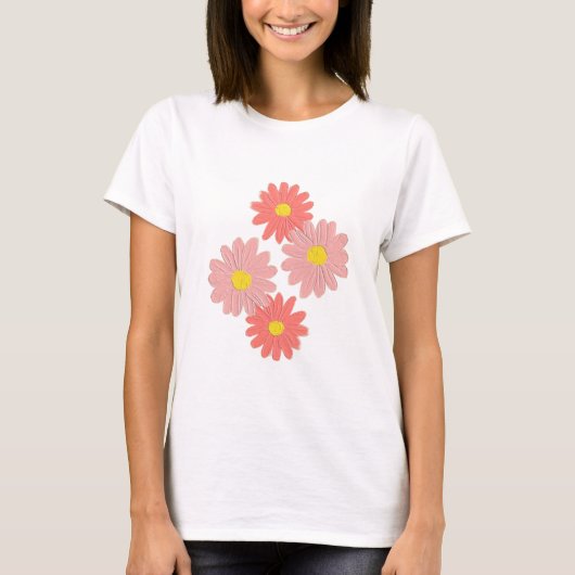 Bloeiend in roze en bruin t-shirt (Voorkant)