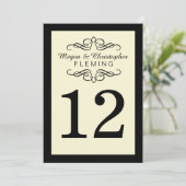 Bloeiend Ivoor en Zwart Nummer 12 Tafelkaart Kaart (Staand voorkant)