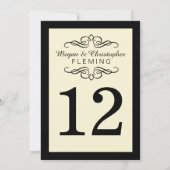 Bloeiend Ivoor en Zwart Nummer 12 Tafelkaart Kaart (Achterkant)