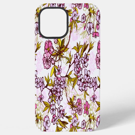 Bloeiend Kersenbloesempatroon iPhone Hoesje (Achterkant)