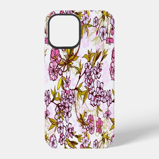 Bloeiend Kersenbloesempatroon iPhone Hoesje (Achterkant)