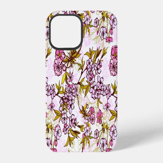 Bloeiend Kersenbloesempatroon iPhone Hoesje (Achterkant)