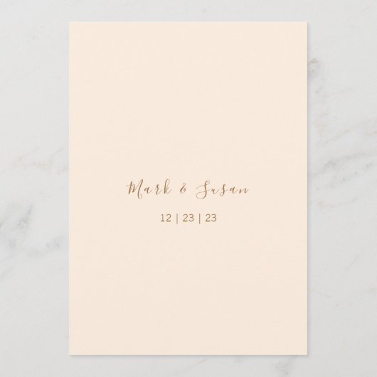 Bloeiend Lijst Bruiloft Zitkaarten Kaart (Achterkant)