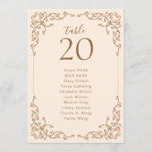 Bloeiend Lijst Bruiloft Zitkaarten Kaart (Voorkant)