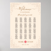  Bloeiend Lijst Chinees Bruiloft Zitplaatsen Poster (Voorkant)