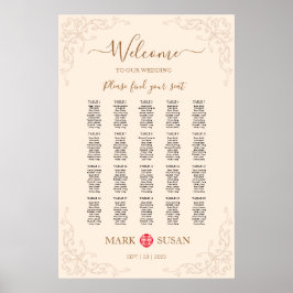 Bloeiend Lijst Chinees Bruiloft Zitplaatsen Poster