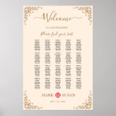 Bloeiend Lijst Chinees Bruiloft Zitplaatsen Poster (Voorkant)