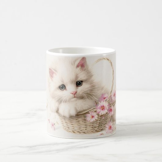 Bloeiend Mandje Kitten Koffiemok (Center)