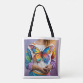 Bloeiend met stijl: Vlinder Canvas tassen (Achterkant)