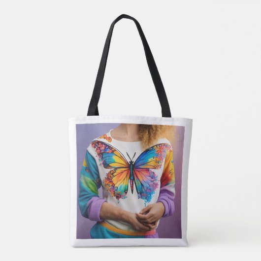 Bloeiend met stijl: Vlinder Canvas tassen (Achterkant)