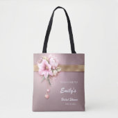 Bloeiend met vreugde: gepersonaliseerde bloemenkle tote bag (Voorkant)