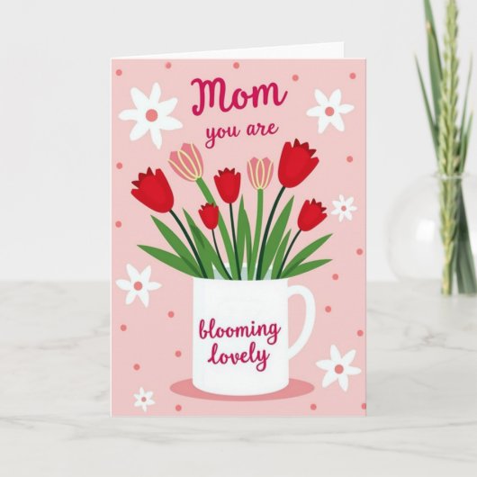 Bloeiend Mooi Mokkaart Kaart (Voorkant)