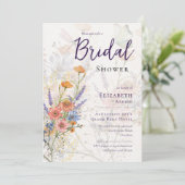 Bloeiend Mooie Romantische Bloemige Bruidsfeest Kaart (Staand voorkant)