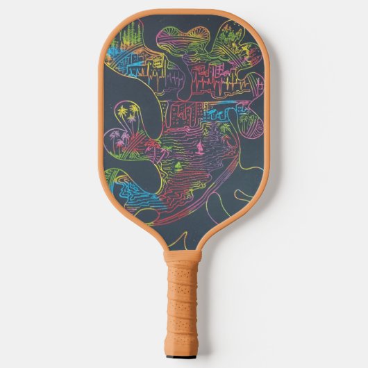 bloeiend mozaïek pickleball paddle (Achterkant)
