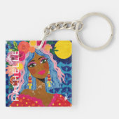 Bloeiend onder de zon sleutelhanger (Achterkant)