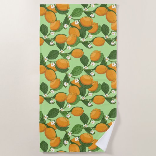 Bloeiend patroon van de citroenboom strandlaken (Voorkant)