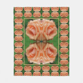Bloeiend Perzik Roos Bloem Kunst Patroon Fleece Deken (Voorkant)