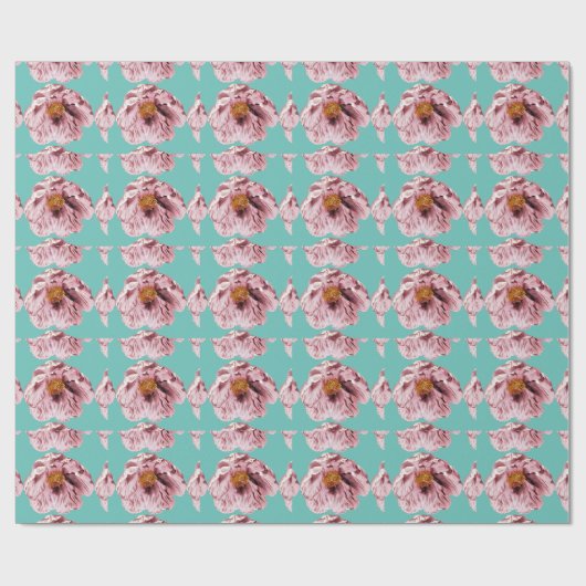  bloeiend pioenenpatroon cadeaupapier (Vlak)