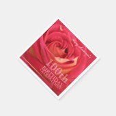 Bloeiend Roos 100ste verjaardagsfeest N Servetten (Hoek)