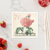 Bloeiend Roos 70ste Verjaardagsfeest PN Servetten (Insitu)