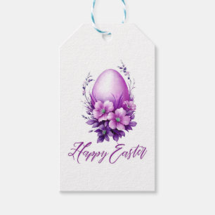 Bloeiend Roos Easter Egg Cadeaulabel