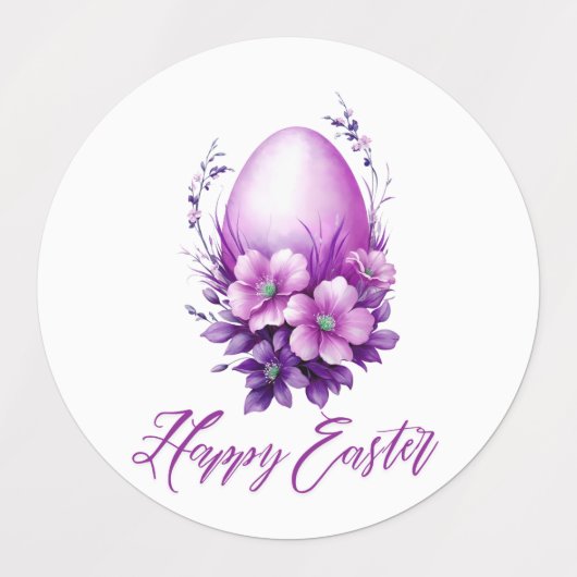 Bloeiend Roos Easter Egg Labels (Design 1)