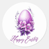 Bloeiend Roos Easter Egg Ronde Sticker (Voorkant)