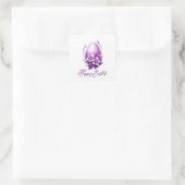 Bloeiend Roos Easter Egg Vierkante Sticker (Tas)