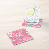 Bloeiend Roze Bloemen Papier Onderzetters (Insitu)