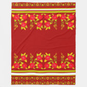 Bloeiend Rozen patroonontwerp met limoengroen Fleece Deken (Voorkant)