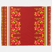 Bloeiend Rozen patroonontwerp met limoengroen Fleece Deken (Voorkant (Horizontaal))