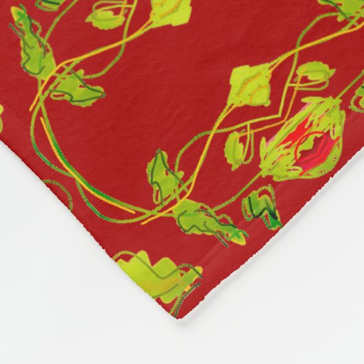 Bloeiend Rozen patroonontwerp met limoengroen Fleece Deken (Hoek)