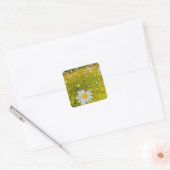 Bloeiend Scandinavisch zomer veld Vierkante Sticker (Envelop)