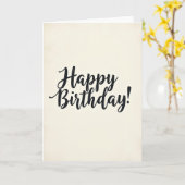Bloeiend Script Verjaardagskaart Kaart (Gele Bloem)