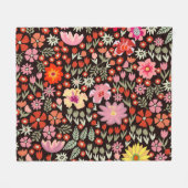 Bloeiend Tapijt: Bloemig Naadloos. Fleece Deken (Voorkant (Horizontaal))