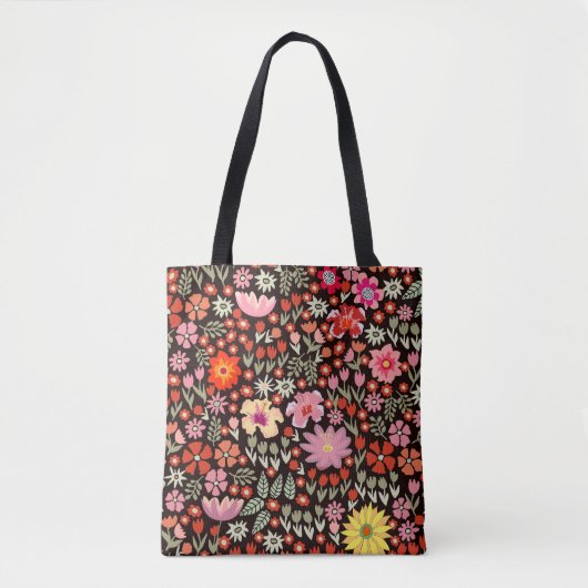 Bloeiend Tapijt: Bloemig  Naadloos. Tote Bag (Voorkant)