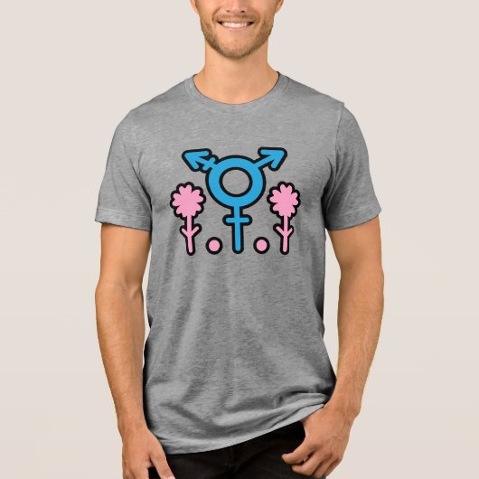 Bloeiend Trans Pride Symbool T-shirt (Voorkant)