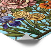 Bloeiend Tuin Glas-in-Lood Bloem Panel Poster (Hoek)