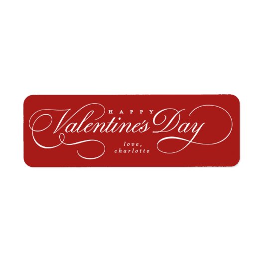 Bloeiend Valentijnsdag-script Etiket (Voorkant)
