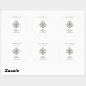 Bloeiend voor [Couple's Names]' bruiloft Ronde Sticker (Vel)