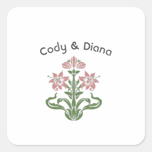 Bloeiend voor [Couple's Names]' bruiloft Vierkante Sticker