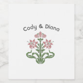 Bloeiend voor [Couple's Names]' bruiloft Wijn Etiket (Enkel label)