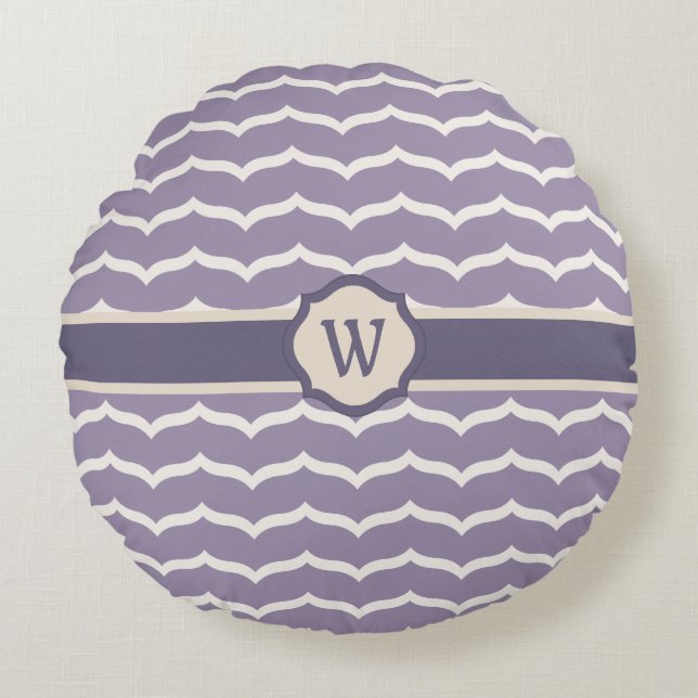 Bloeiend zigzag rond kussen (Voorkant)