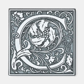 bloeiend zilvermonogram - C Magneet (Voorkant)